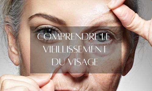 Illustration du vieillissement facial, mettant en évidence les effets du temps sur la peau et les structures du visage.